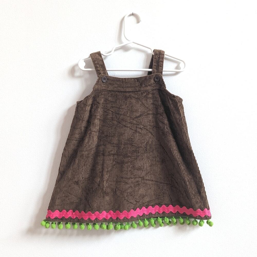 Mud Pie Pinafore Girls Sz 2T Owl Brown Corduroy Boutique Cute - Picture 4 of 5